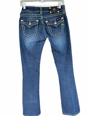 Miss Me Loose Saddle Stitch Border Bootcut Jeans